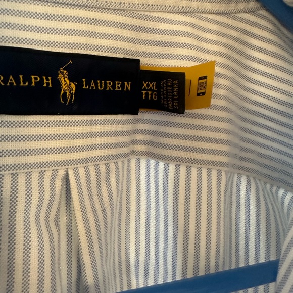 Women’s Ralph Lauren Blue Stripped Button Up - Like New - Picture 2 of 2